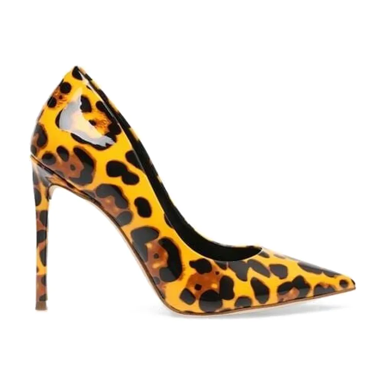 Amber Leopard Patent Pump — Amber leopard